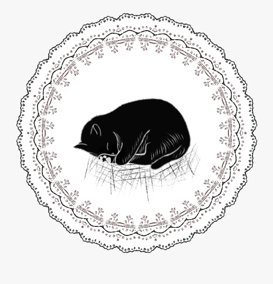 Lace Cat Sleeping Cat Free Picture - Illustration, Transparent Clipart