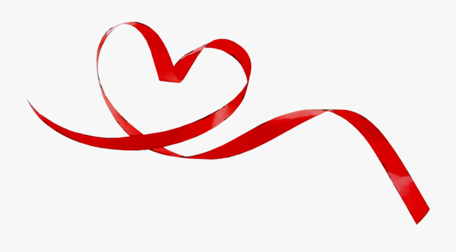 Heart Portable Red Graphics Ribbon Network Clipart - Heart Ribbon Png Free, Transparent Clipart