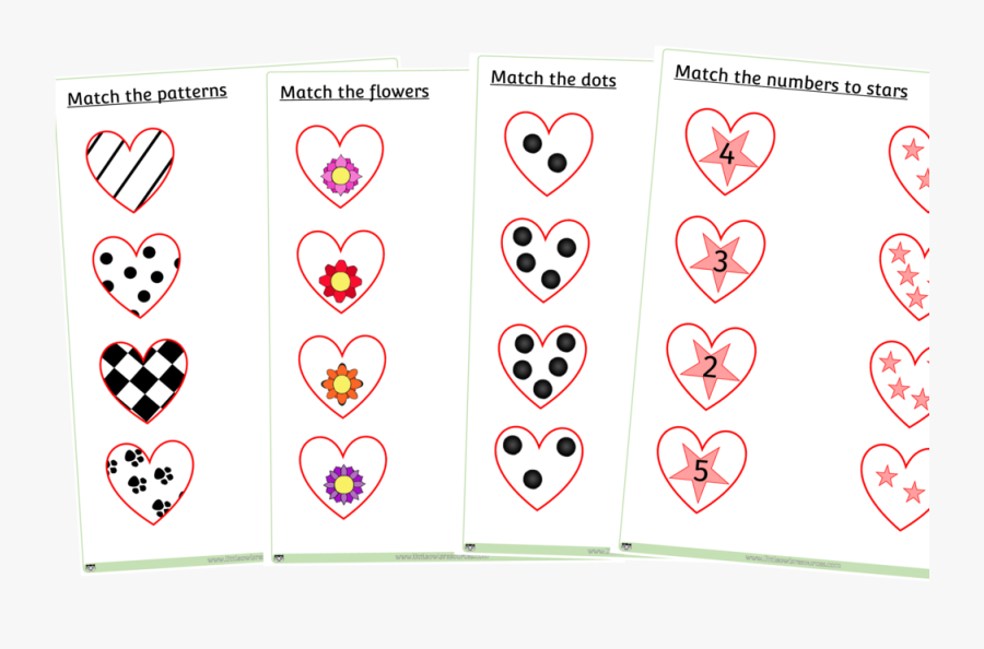 Match The Heart Sheets - Heart, Transparent Clipart