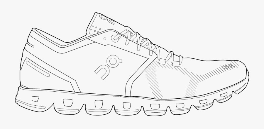 Cloud X Womens - Mens Sports Shoe Sketch, Transparent Clipart