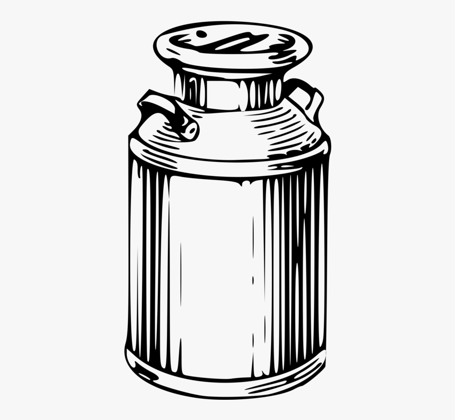 Line Art,monochrome Photography,line - Milk Can Black And White, Transparent Clipart