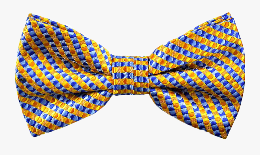 Printed Billy Bow Tie In Champagne Yellow - Majorelle Blue, Transparent Clipart