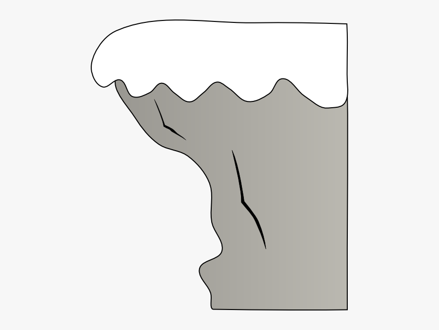 Cliff With Snow Clip Art At Clker - Cliff Clipart Black And White, Transparent Clipart