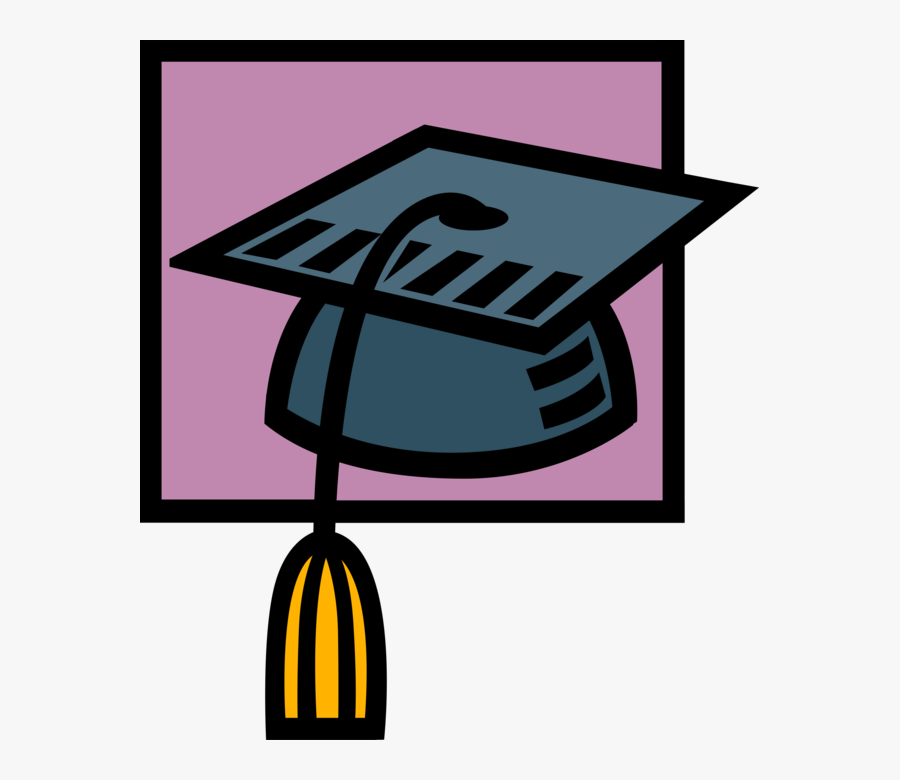 Vector Illustration Of Graduation Hat Mortarboard With - Illustration, Transparent Clipart