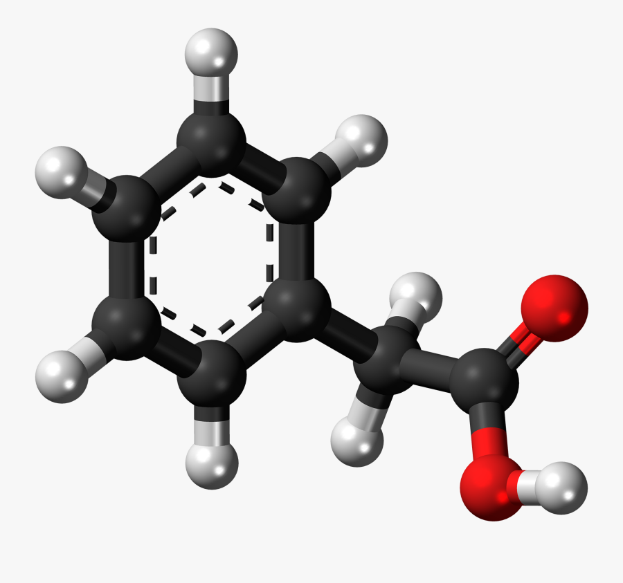 Ball And Stick Model Of Phenylacetic Acid - 2 4 D Molecules, Transparent Clipart