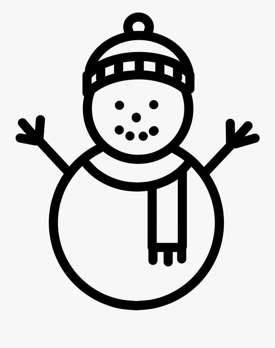 Snowman Outline, Transparent Clipart