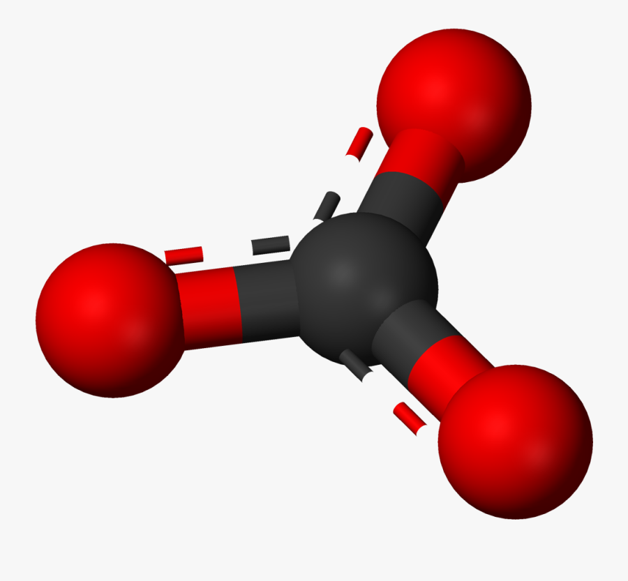 Ball And Stick Model Of The Carbonate Anion - Sodium Nitrate 3d Model, Transparent Clipart