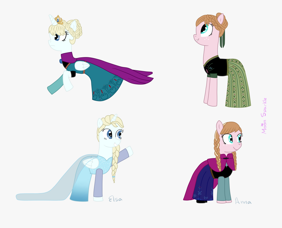 Request) Disney Frozen Elsa Y Anna (pony Version) By - Pony Elsa Y Anna, Transparent Clipart