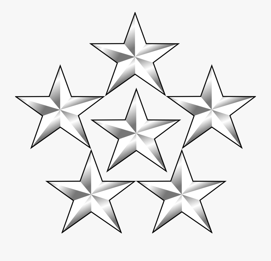 5 Star General Rank, Transparent Clipart