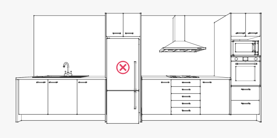 Kitchen Space Between Island And Counter, Transparent Clipart
