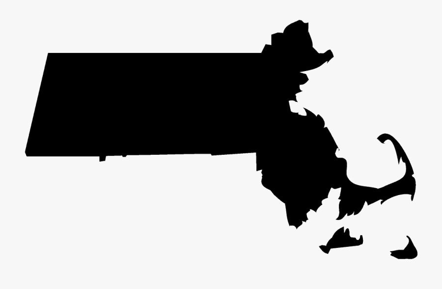 Massachusetts State Outline In Black - Massachusetts Map Vector, Transparent Clipart