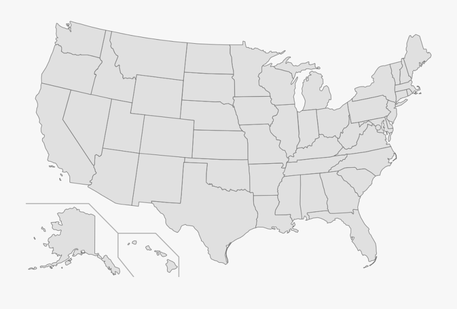 United States Map Grey, Transparent Clipart