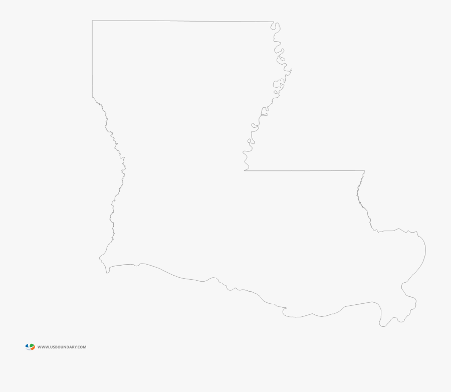Louisiana Outline Map - Map, Transparent Clipart