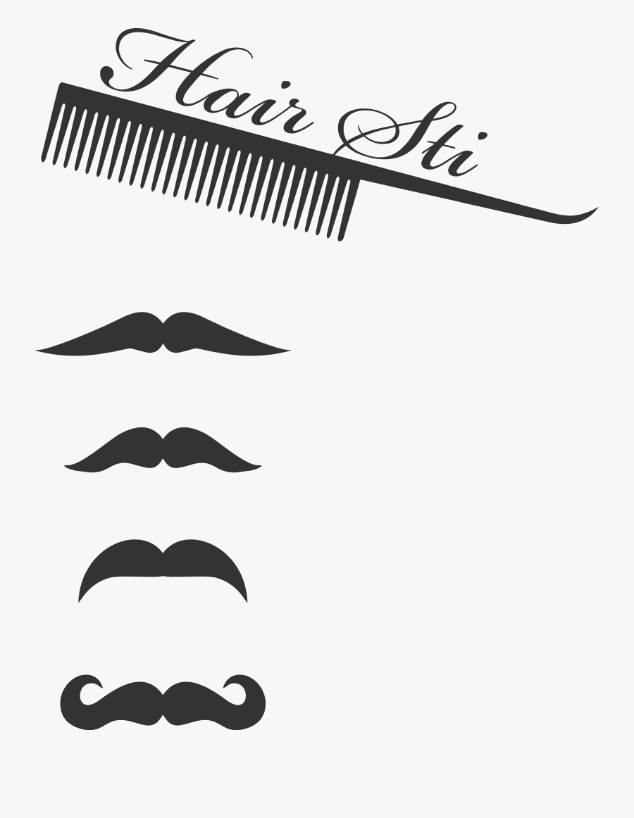 Transparent Mustache Vector Png - Barber, Transparent Clipart