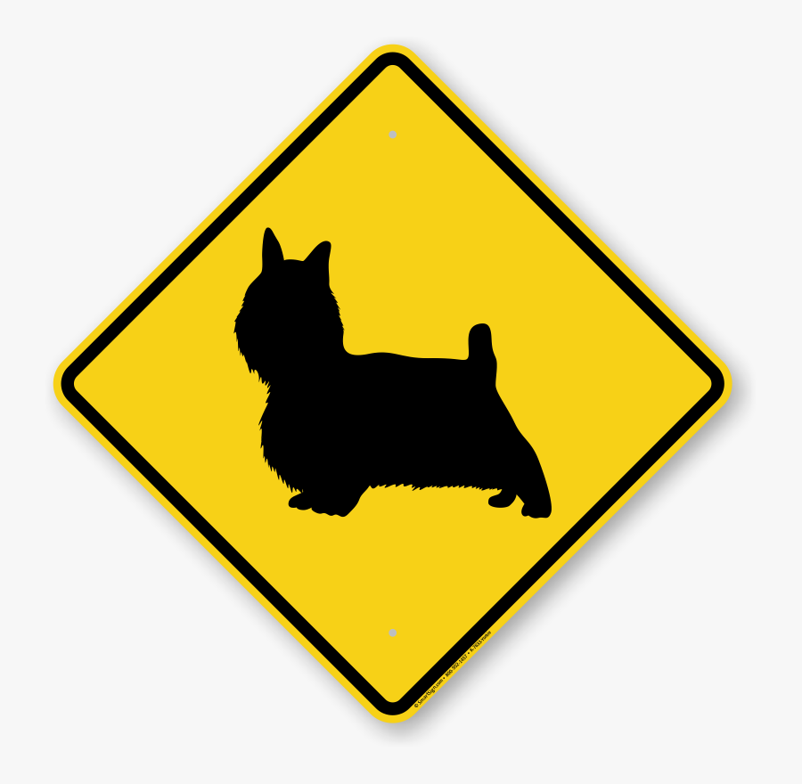 Yorkie Symbol Guard Dog Sign - Steep Hill Descent Sign, Transparent Clipart