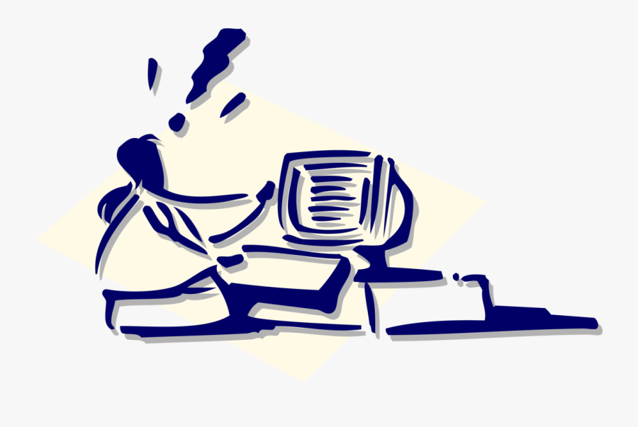 Vector Illustration Of Office Worker Frustrated By, Transparent Clipart