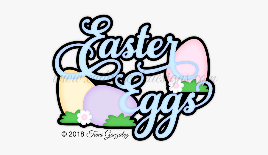 Easter Eggs Title, Transparent Clipart