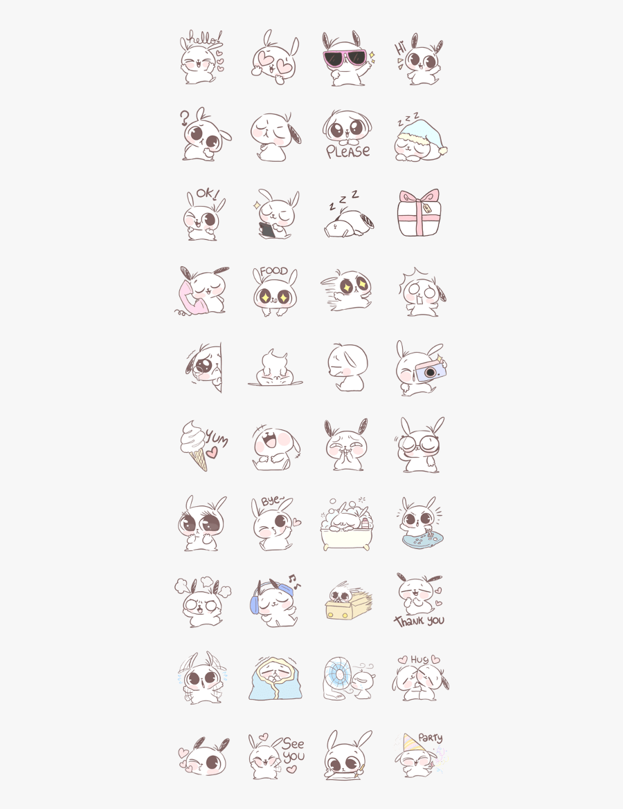 Line Sticker Marshmallow Puppies Laugh, Transparent Clipart