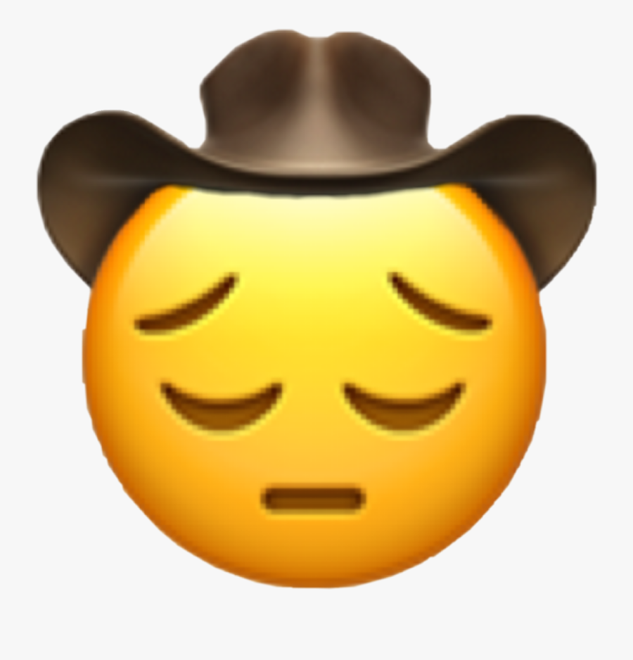 Transparent Pensive Clipart - Sad Cowboy Emoji, Transparent Clipart