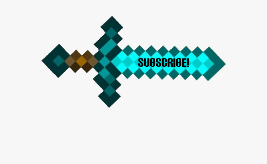 Sword Subscribe Game Master Template Video Minecraft - Steve Holding Diamond Sword, Transparent Clipart