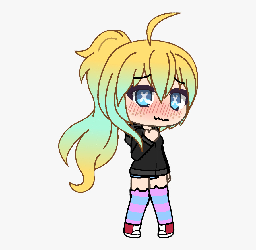 #gacha #gachalife #girl #blushing #nervous #flustered - Gacha Life Girl Blushing, Transparent Clipart