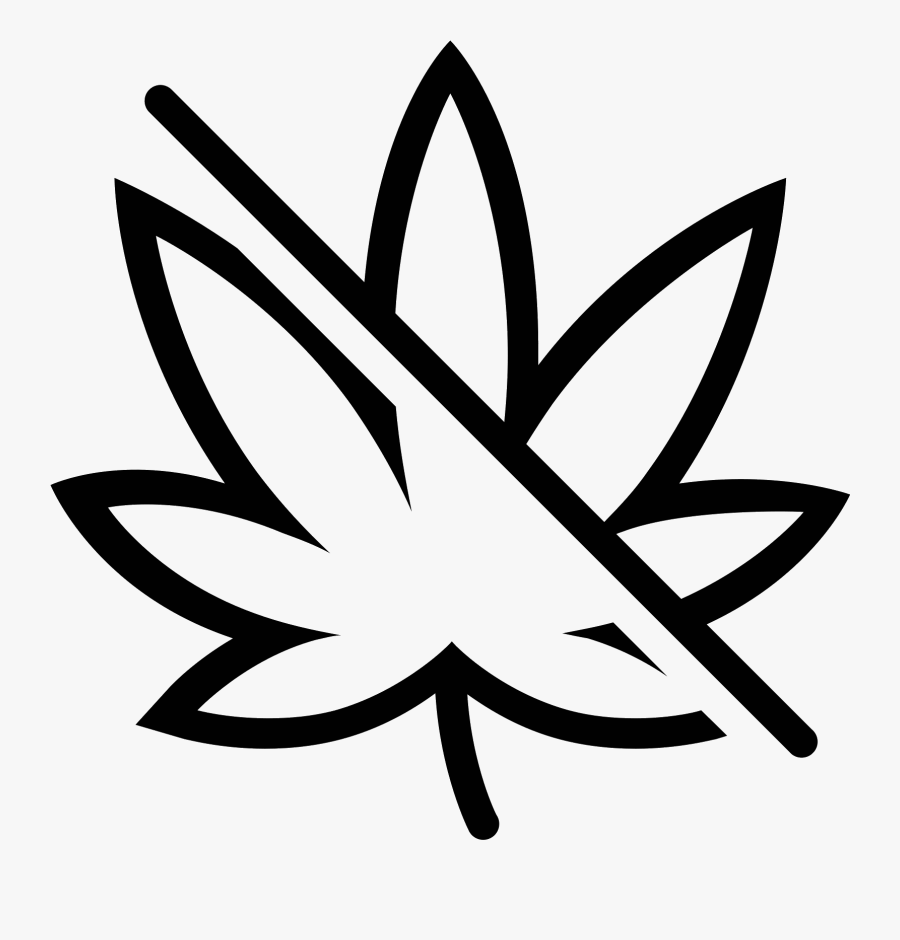 This Icon Is Depicting The Leaf Of A Marijuana Plant - Weed Leaf Outline Png, Transparent Clipart