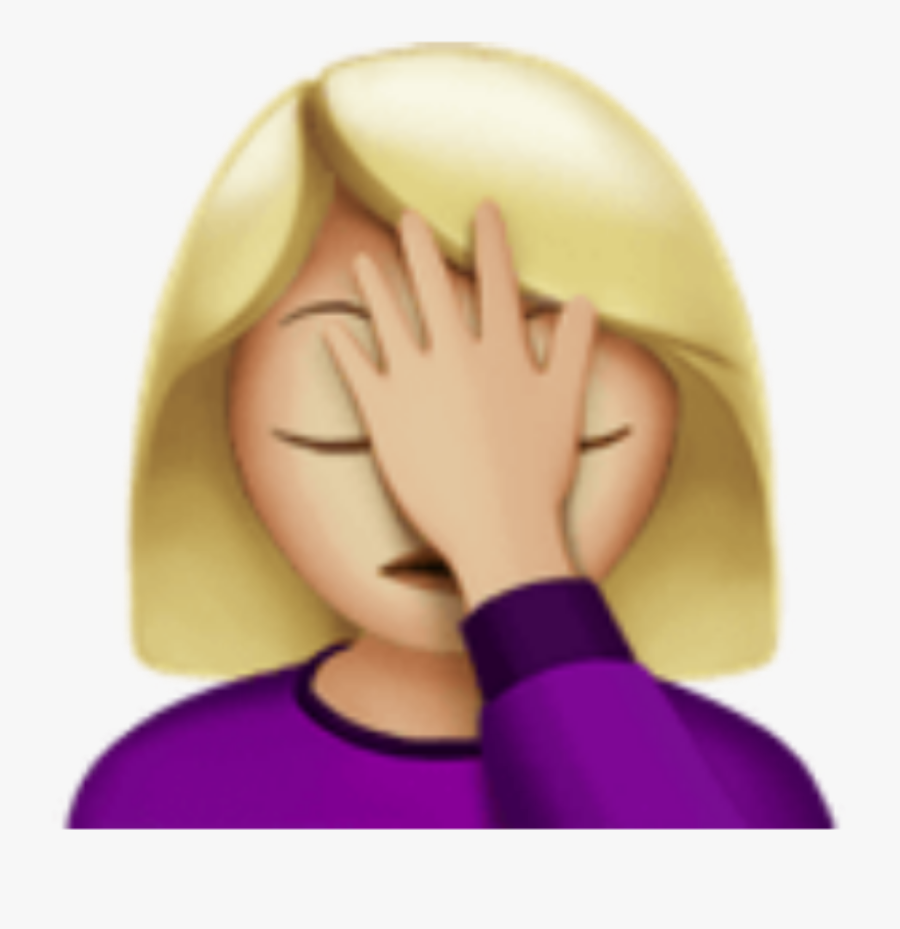 Transparent Nervous Emoji Png - Facepalm Woman Emoji, Transparent Clipart