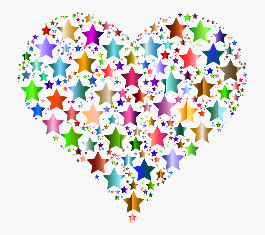 Free Image On Pixabay - Colorful Heart And Star, Transparent Clipart
