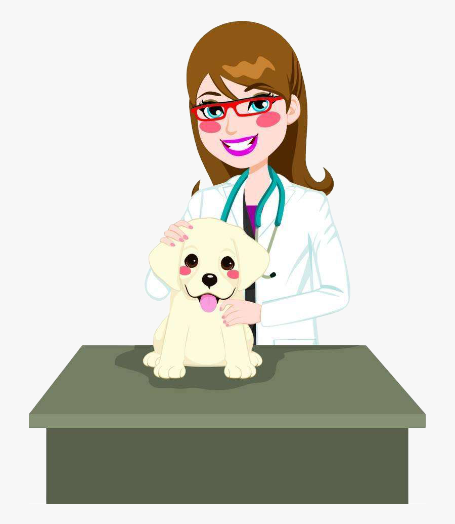 Clip Art Dog Cat Photography Illustration - Dog And The Veterinarian Cartoon, Transparent Clipart