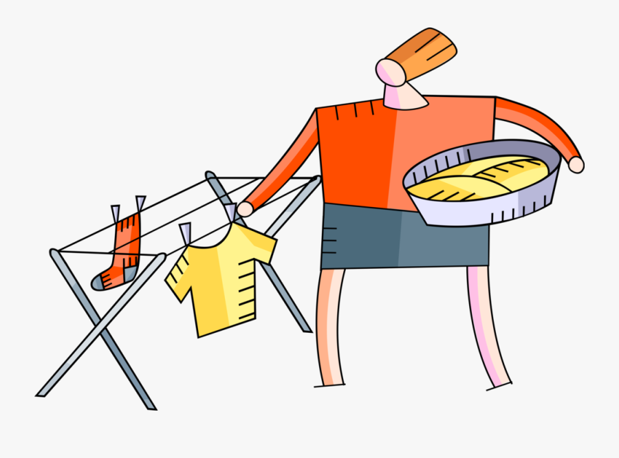 Hanging Laundry Clothing On Image Illustration Of Clipart, Transparent Clipart