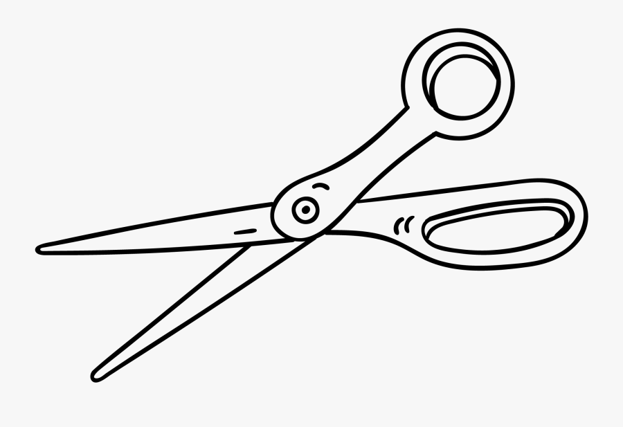 Transparent Kids Scissors Clipart - Line Art, Transparent Clipart
