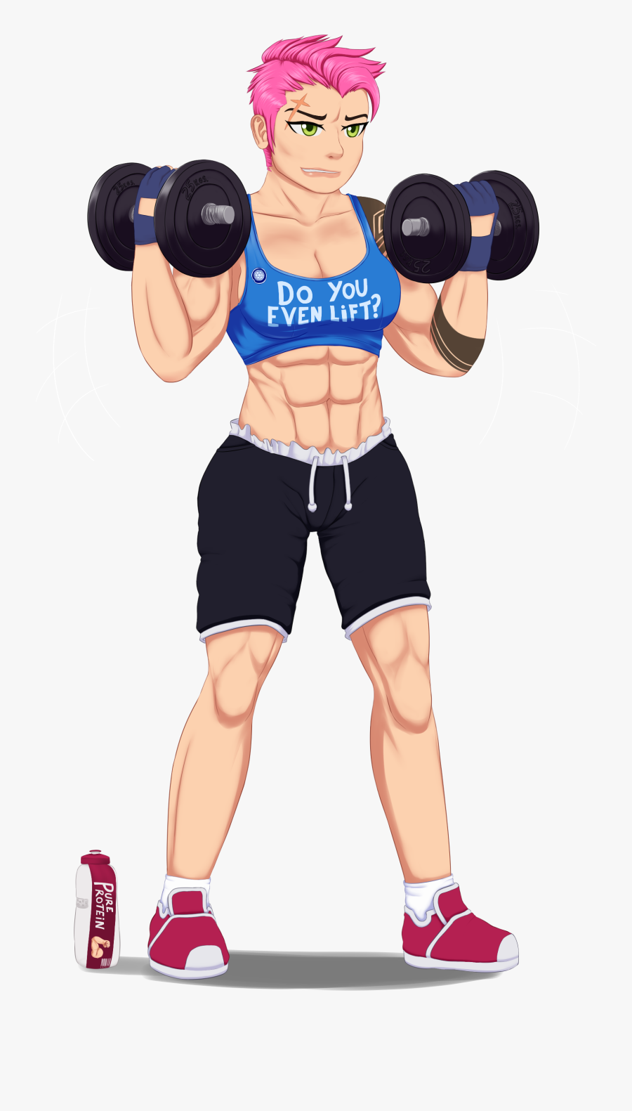 Zarya Workout Fanart, Transparent Clipart