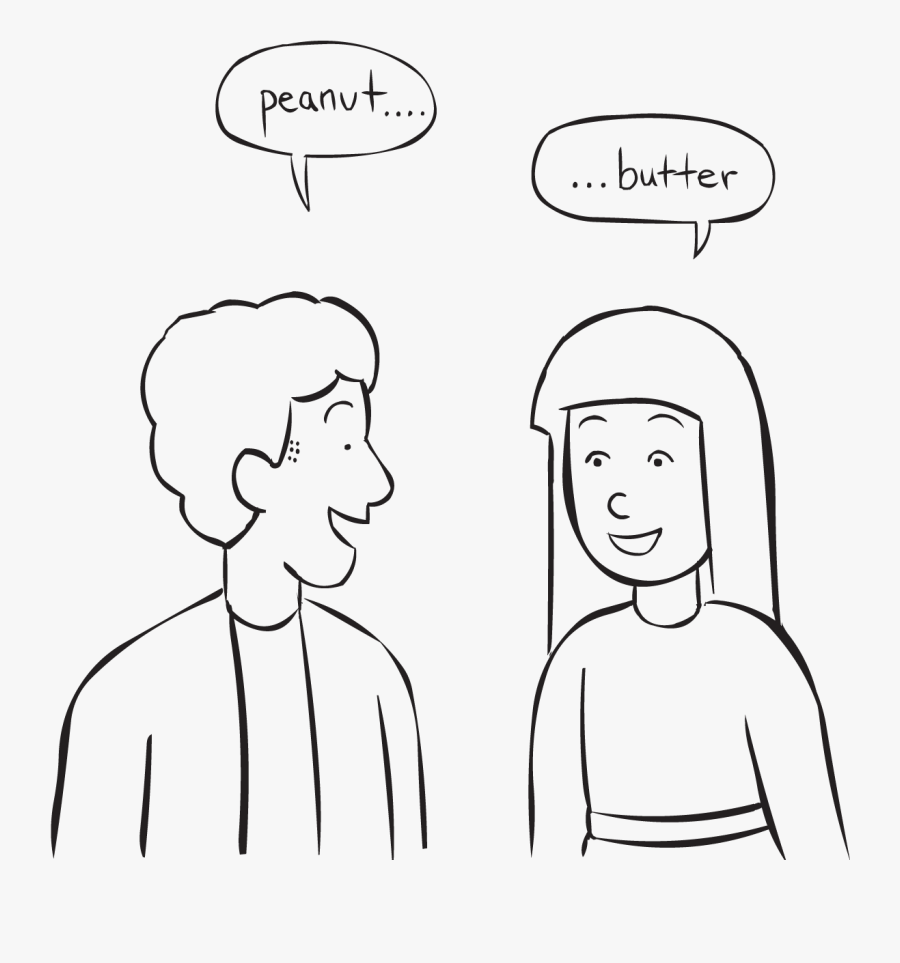 Person Talking Lineart - People Talking To Each Other Drawing, Transparent Clipart