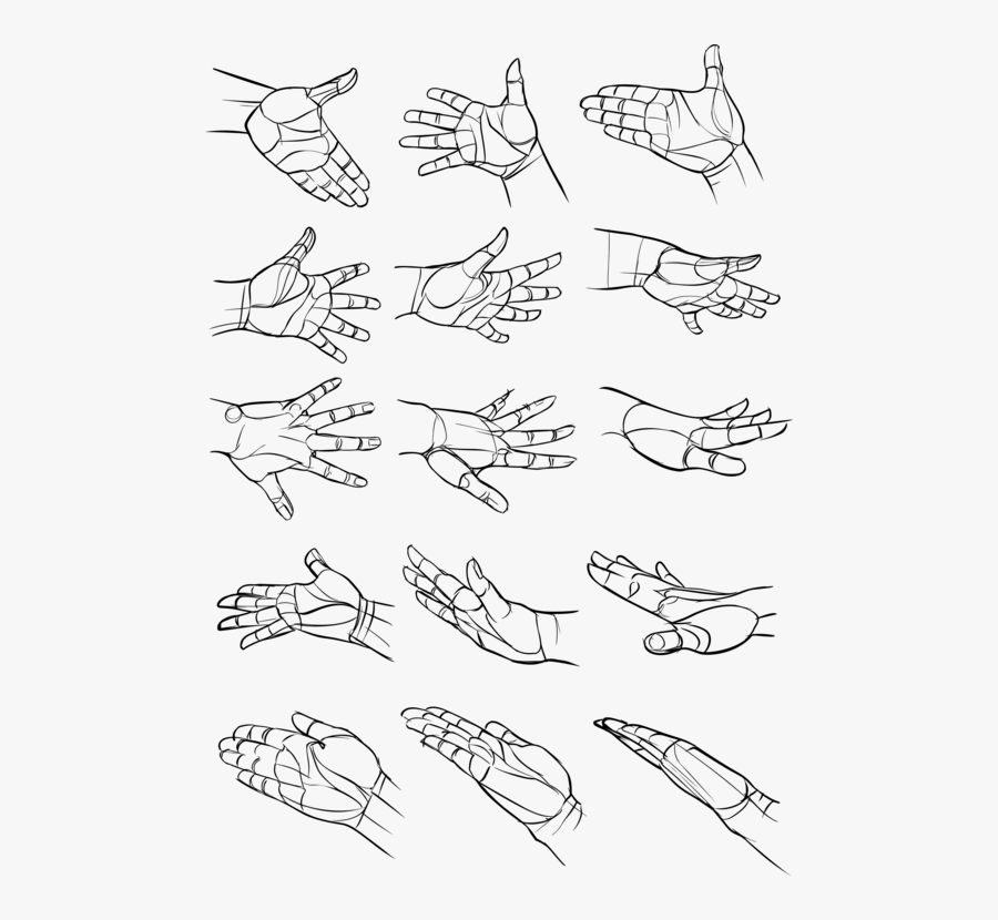 Line Art,style,art - Reference Hand Position Drawing, Transparent Clipart