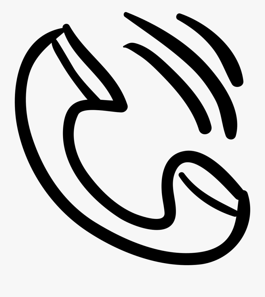 Drawn Telephone Hand Drawn - Hand Drawn Phone Icon, Transparent Clipart