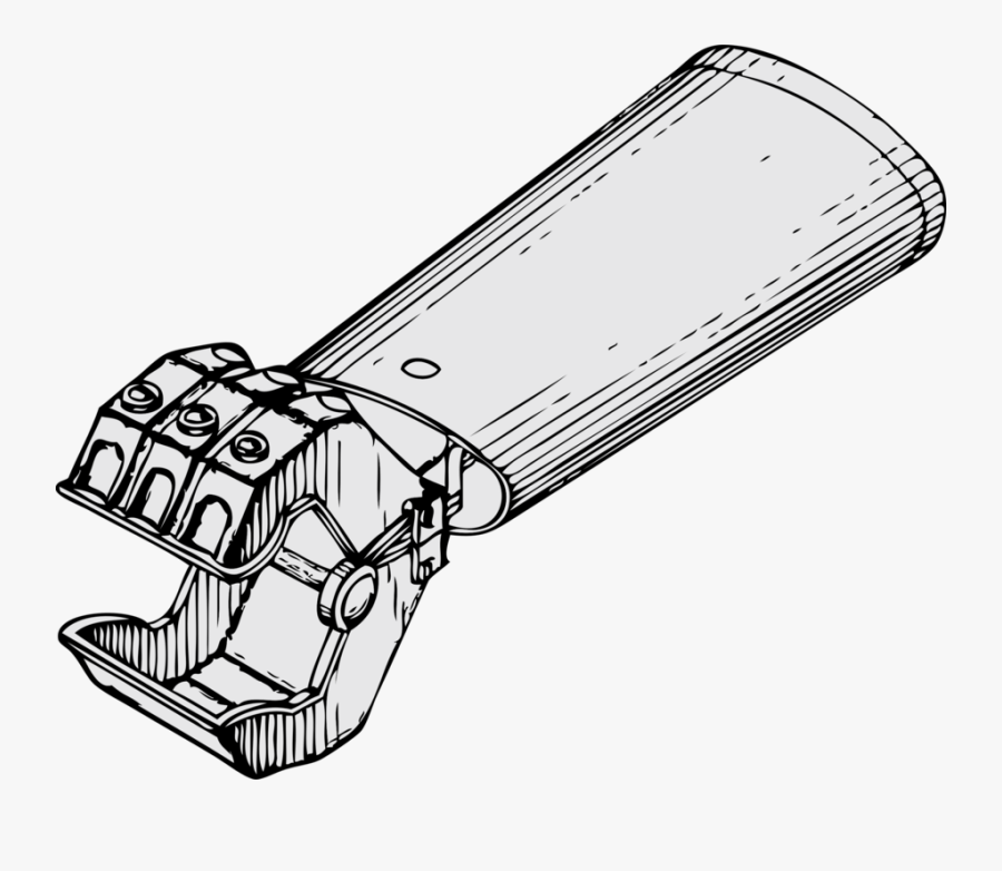 Line Art,angle,weapon - Mechanical Hand, Transparent Clipart