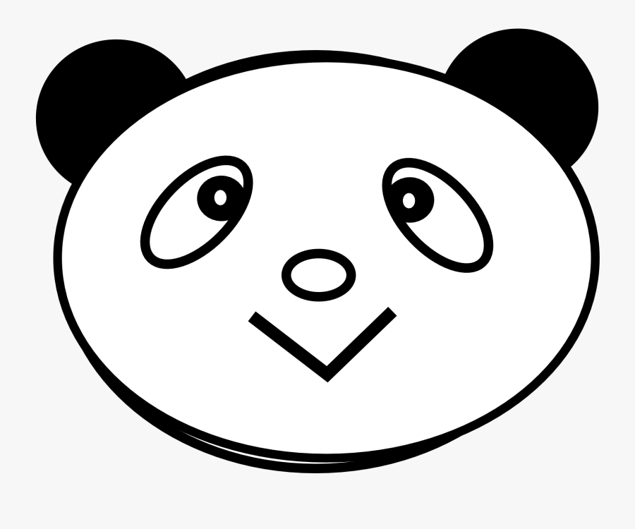 I Love You Teddy Bear Clipart - Panda Face Clipart Black And White, Transparent Clipart