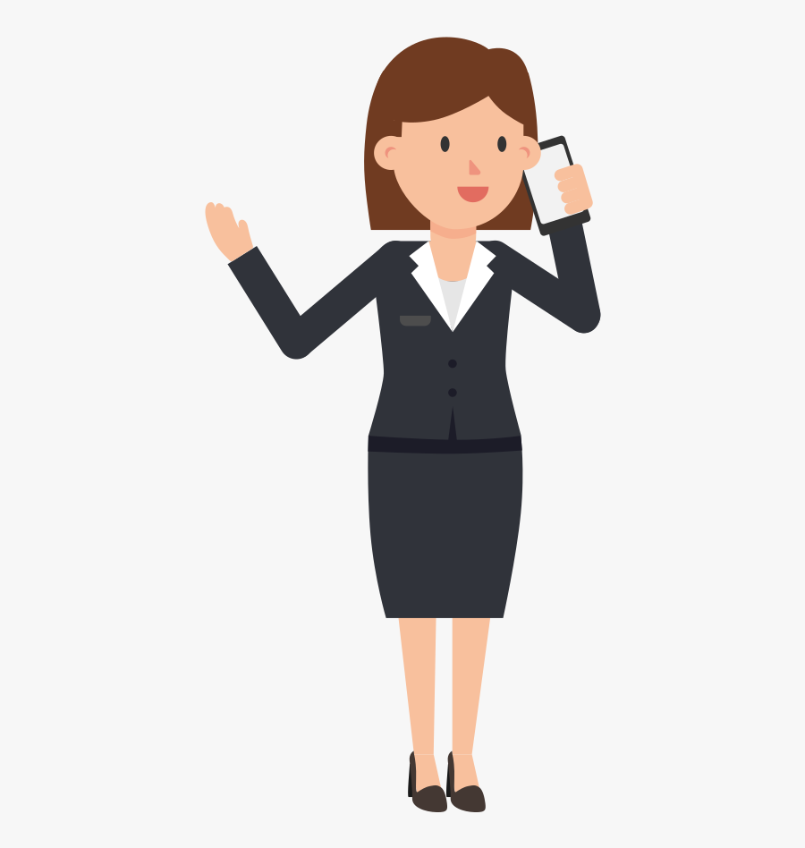 Girl On Phone Cartoon, Transparent Clipart
