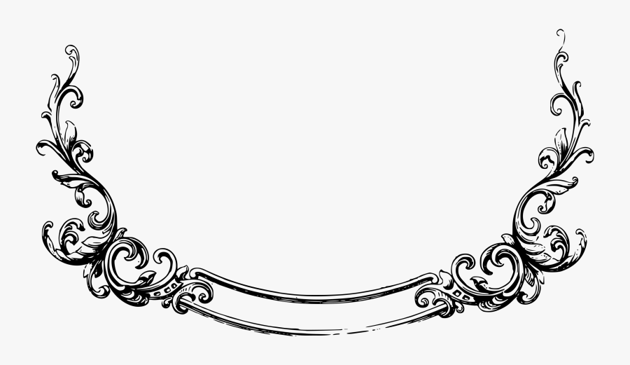 Pin Simple Scrollwork Clipart - Banner Hd Png Black And White, Transparent Clipart