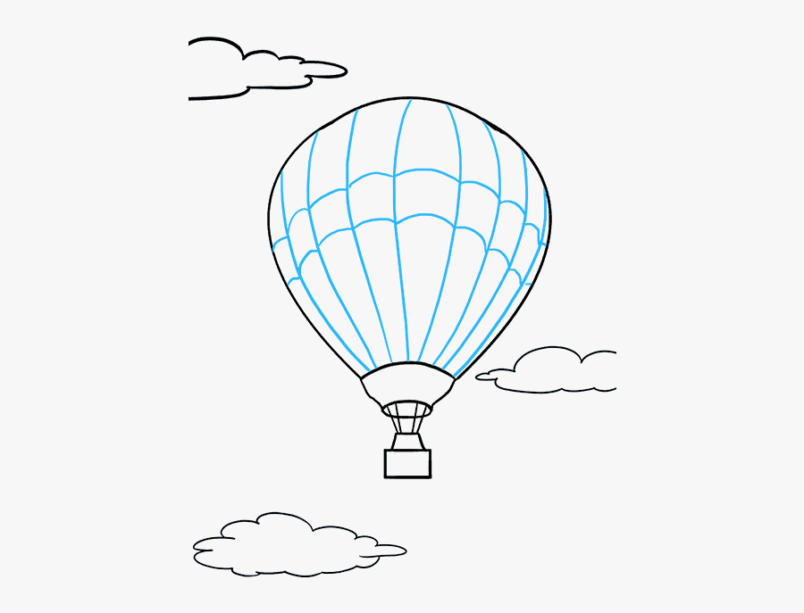 Hot Air Balloon Drawing By Ranjani Raghavan - Hot Air Balloon Simple Drawing, Transparent Clipart