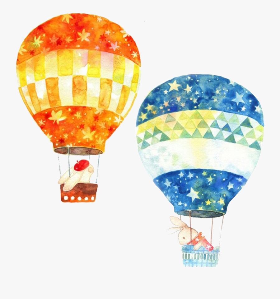 Hot Air Balloon Watercolor Painting - Watercolor Paintings Hot Air Balloons, Transparent Clipart