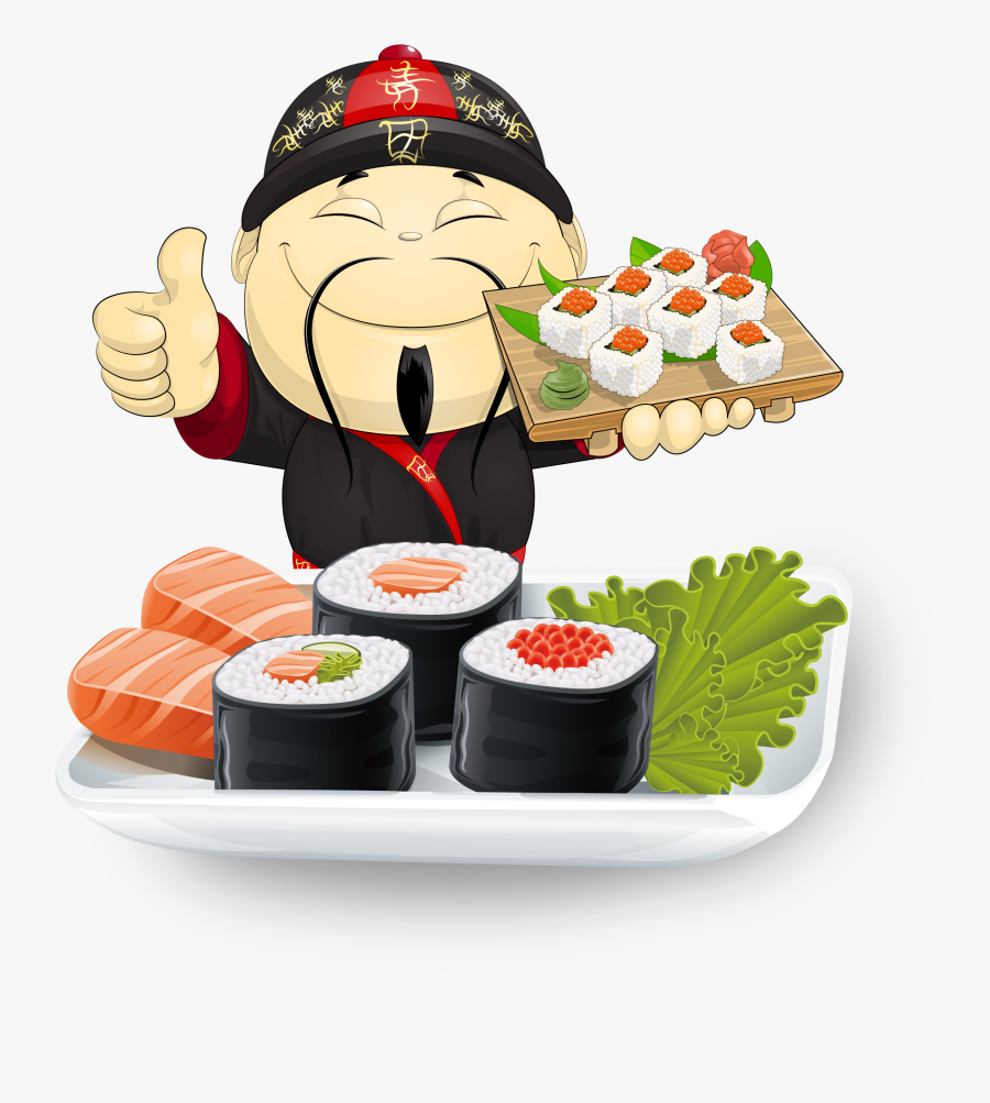 Japanese Food Clipart Smiley Face - Sushi Chef Png, Transparent Clipart