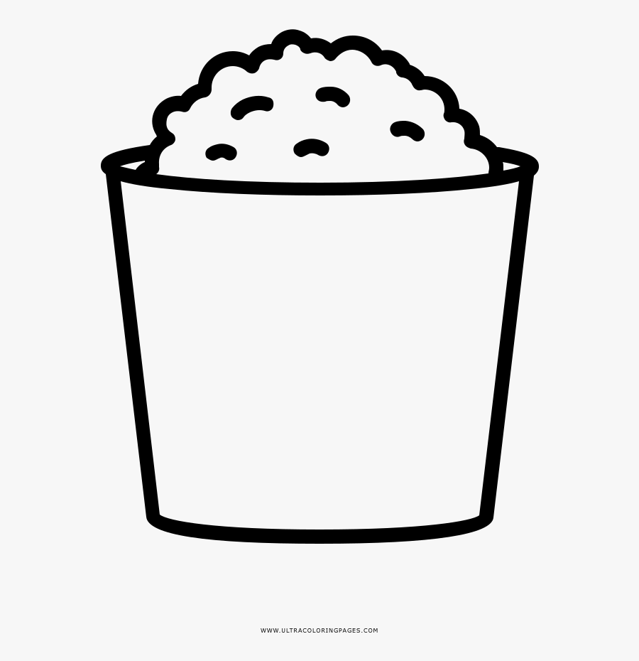 Popcorn Coloring Page, Transparent Clipart