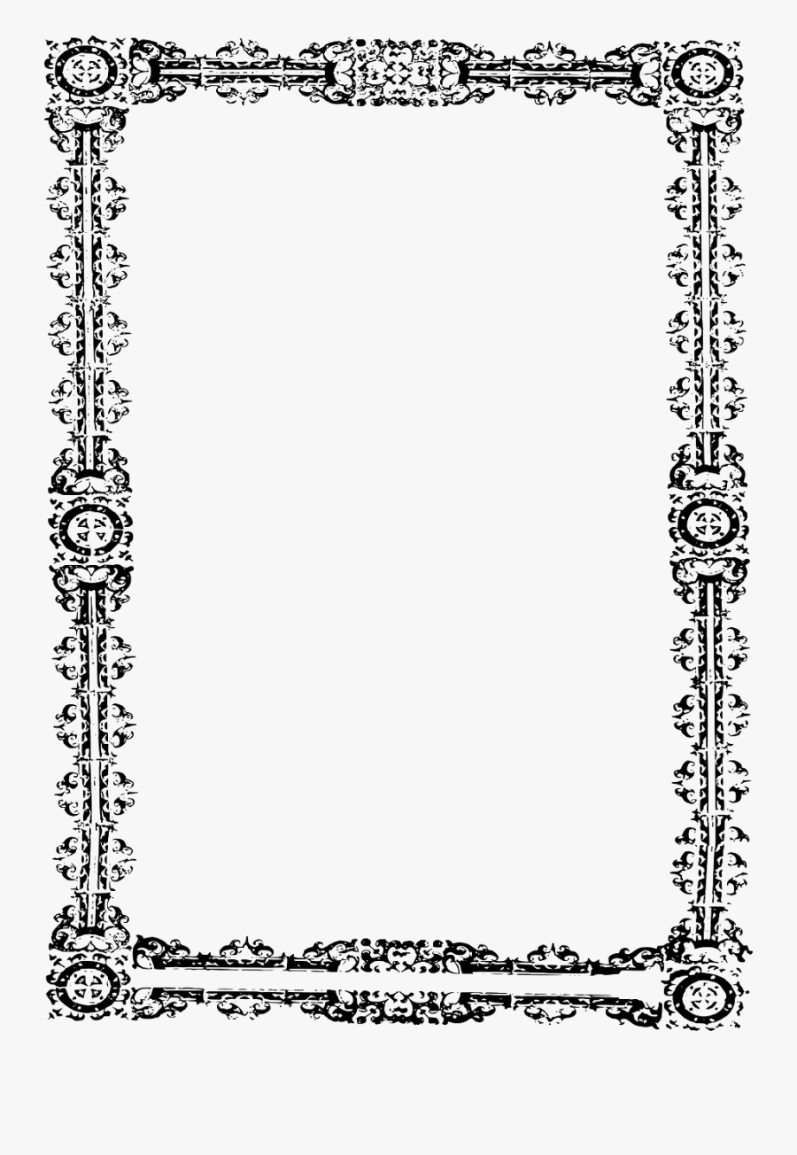 Free Simple Ornate Frame - Border For A Paper, Transparent Clipart