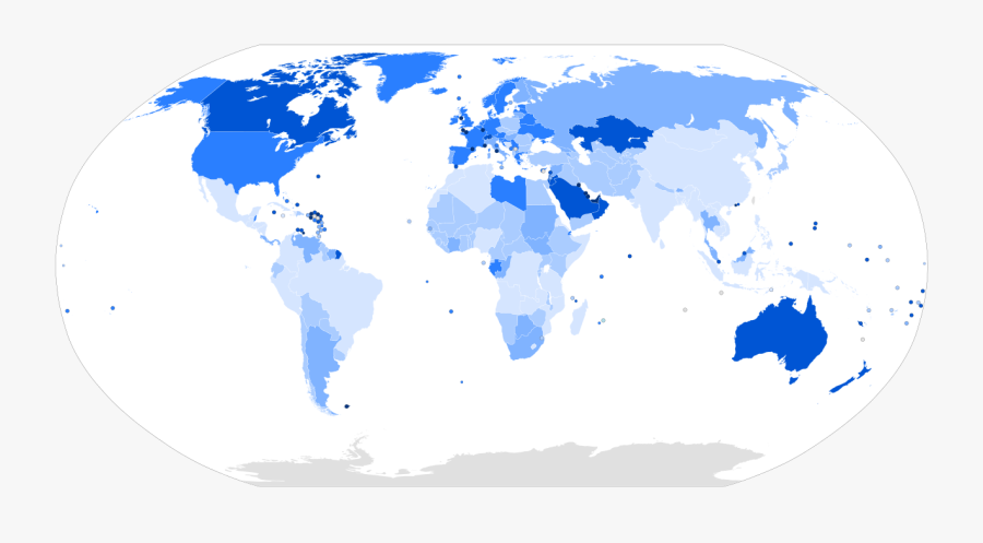 Immigrant Population World Map, Transparent Clipart