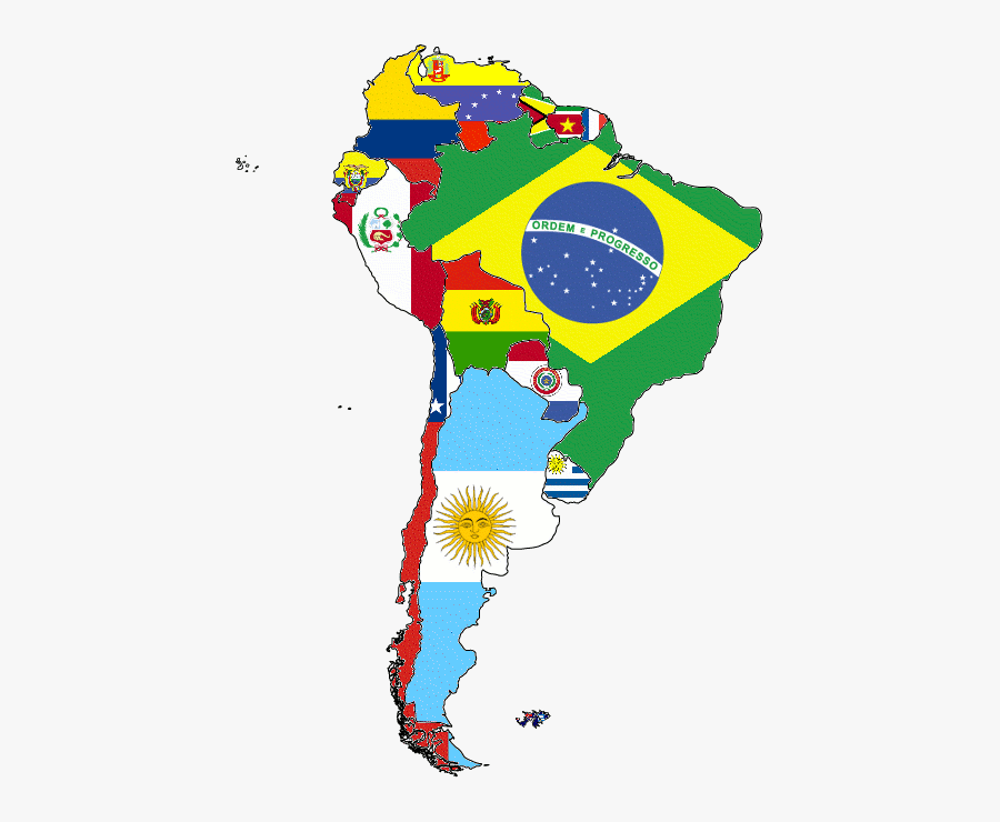 Map Of South America Using The Respective Countries - South America Map Cake, Transparent Clipart