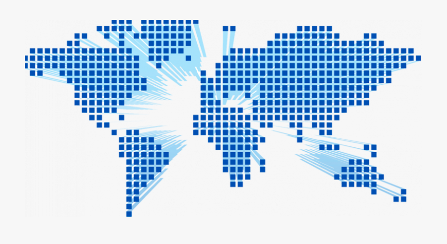 World Map Made Of Squares, Transparent Clipart