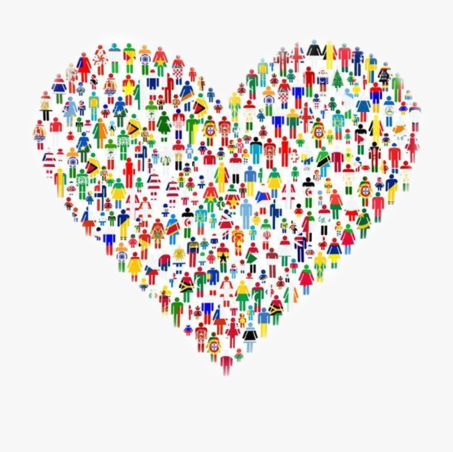 #freetoedit #countries #country #earth #people #hearts - Heart Made Up Of People, Transparent Clipart