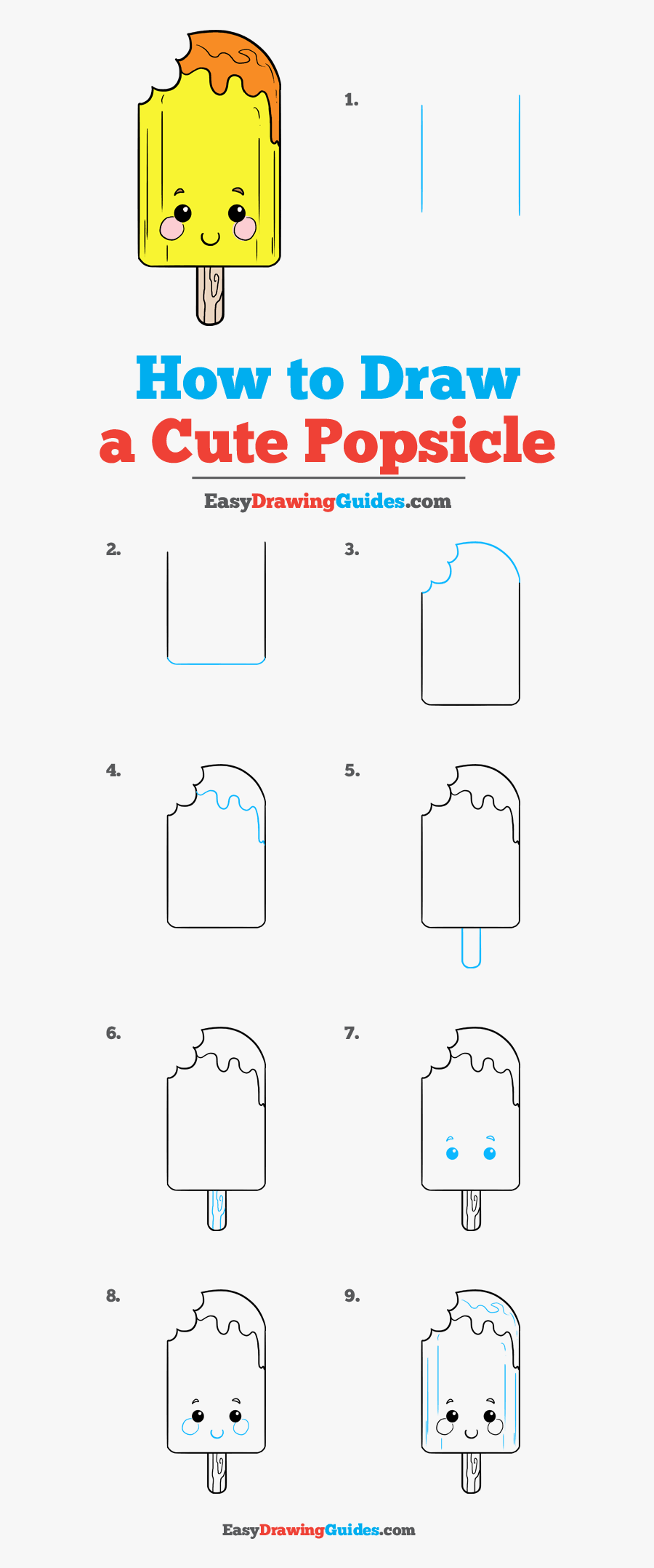 How To Draw Cute Popsicle - Draw A Popsicle Step By Step, Transparent Clipart