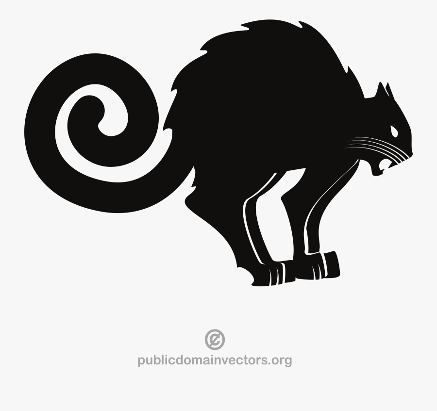 Angry Cat Silhouette Png, Transparent Clipart